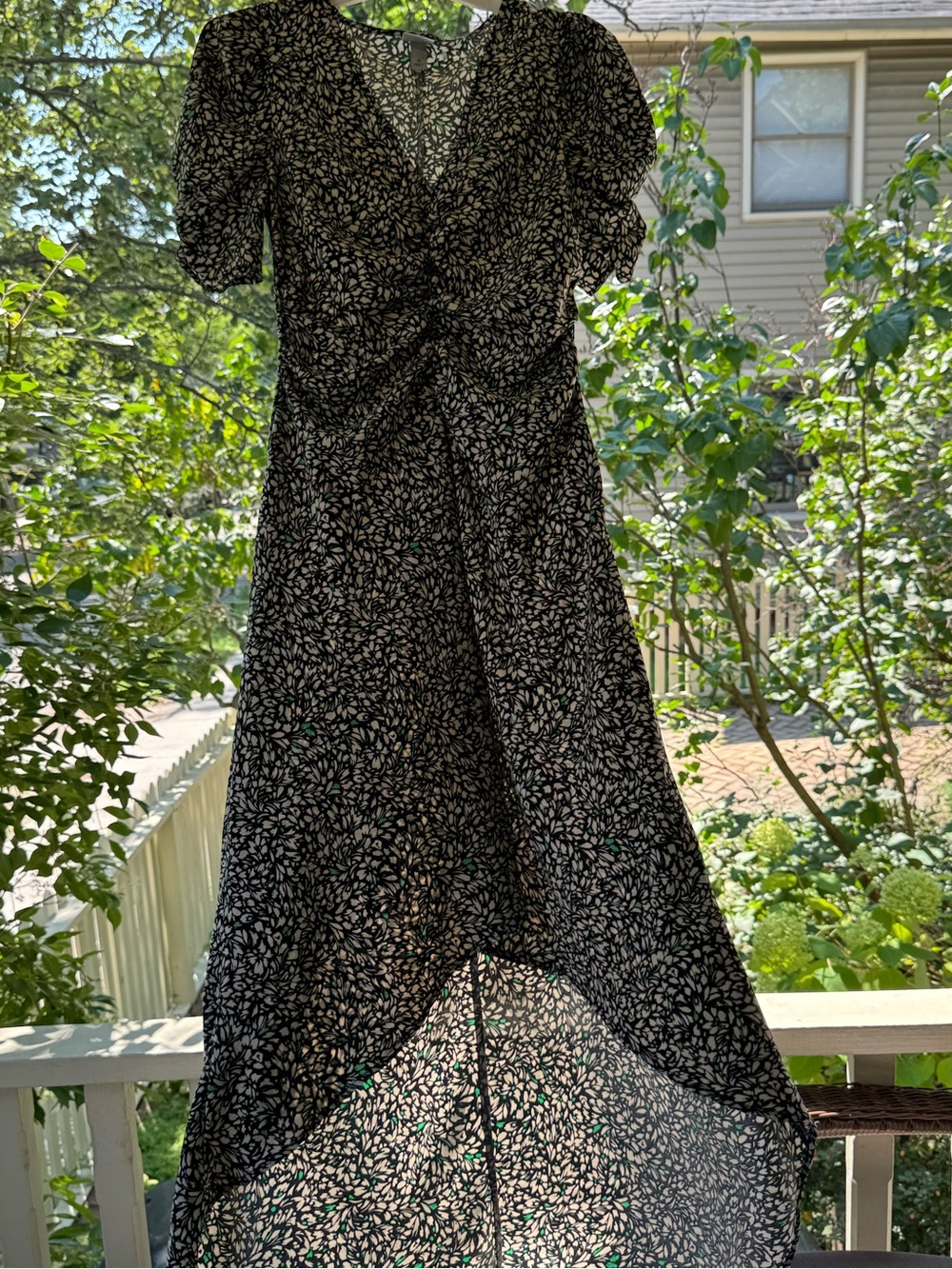 a new day Black and White Floral High-Low Dress